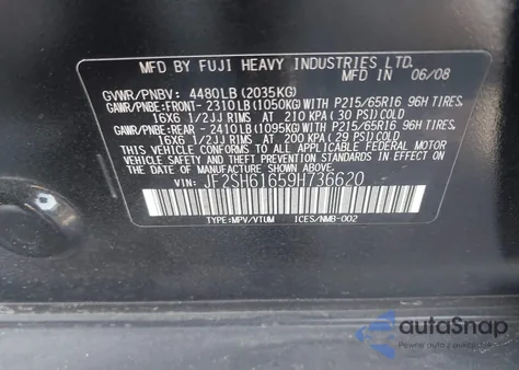 2009 Subaru Forester 2.5X из США, поврежденный, VIN JF2SH61659H736620